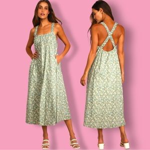 Among the Meadows green floral maxi dress